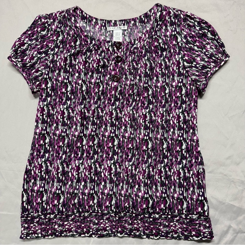 Fred David Multicolor Short Sleeve Top